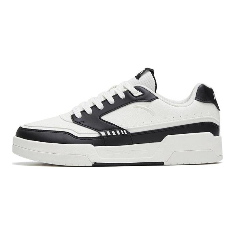 Anta Slip Resistant Cushioning Abrasion Resistant Low top Skateboard Shoes Men's Ivory White/Black 912318062-3