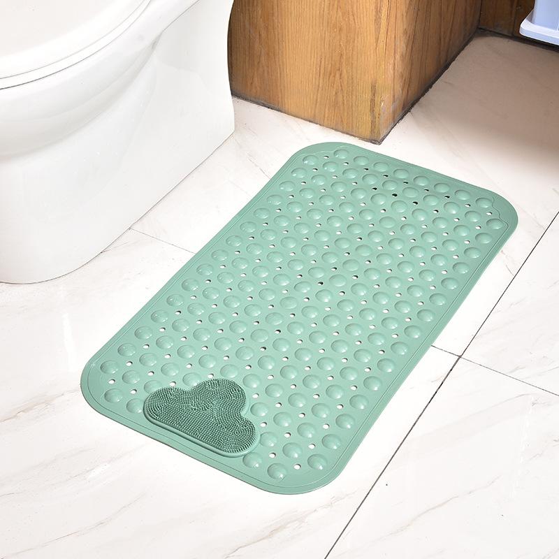 1pc PVC Non-slip Shower Mat with Suction Cups & Drain Holes, Massage Shower Rug Bathroom Mat Bathtub Mat Bath Rugs