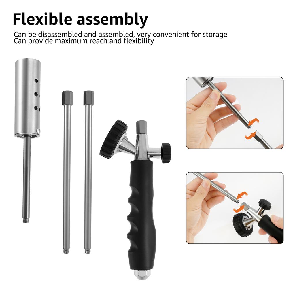 Outside Weed Torch Burner Removable Long Arm Blow Torch Multi-functional Weed Torch Burner with Handle for Outdoor BBQ Camping