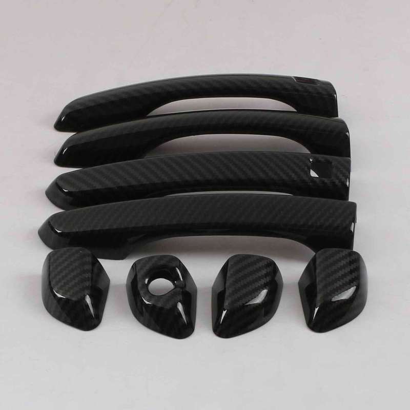 For Hyundai Elantra 2017 2018   LHD ABS Carbon Fiber Black Car Door Handle Cover Trims Sticker Car Styling Accessories