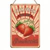 1pc Farm Fresh Strawberries Retro Tin Sign, 2D Flat Metal Wall Decor for Living Room Kitchen Outdoor, Vintage Food Festival Decoration
