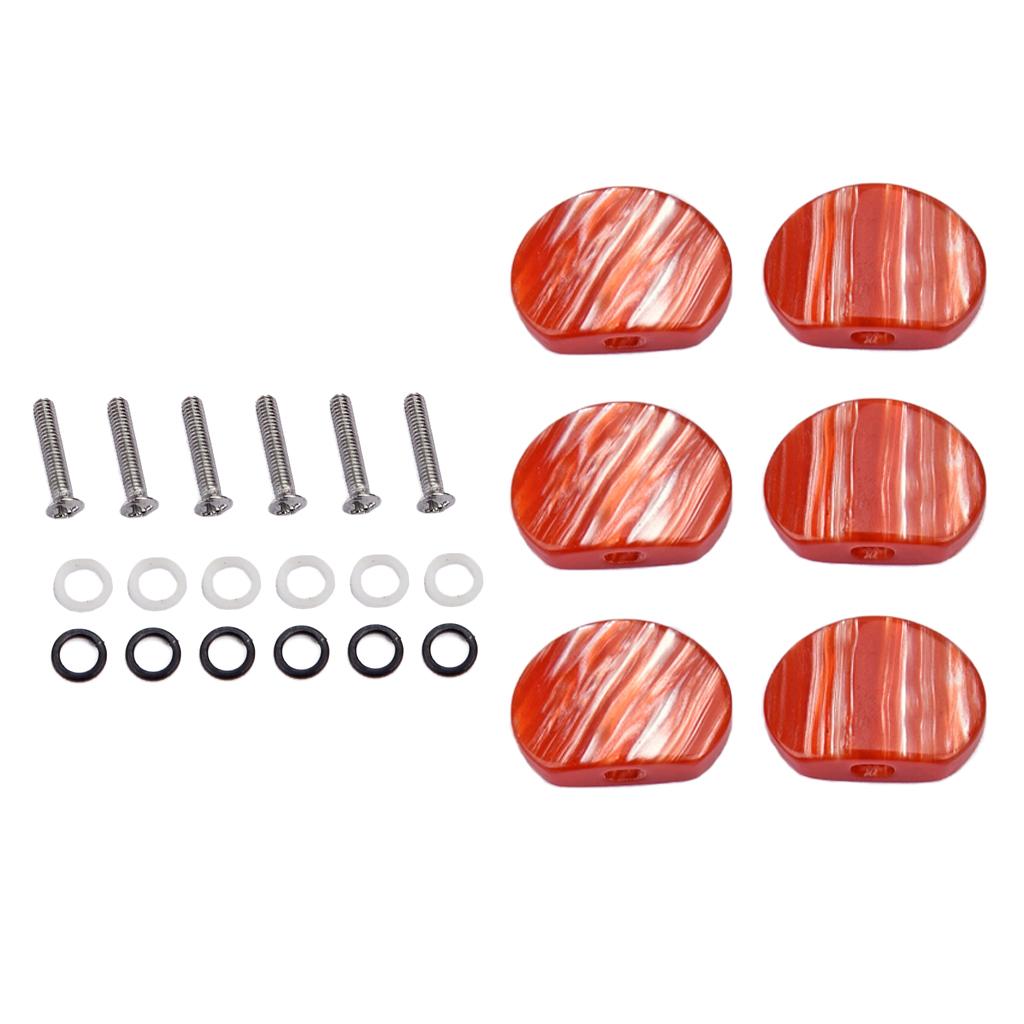 

6 Pieces Acrylic Guitar Tuning Pegs Buttons Machine String Tuning Pegs Heads Caps Knobs Acoustic Electric Guitar Accessories червоний