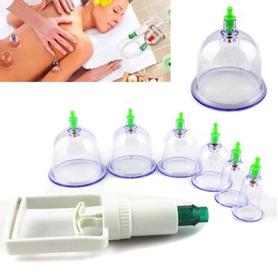 6 Cups Chinese Body Massage Cupping Therapy Vacuum Suction Set 3.0-6.6CM