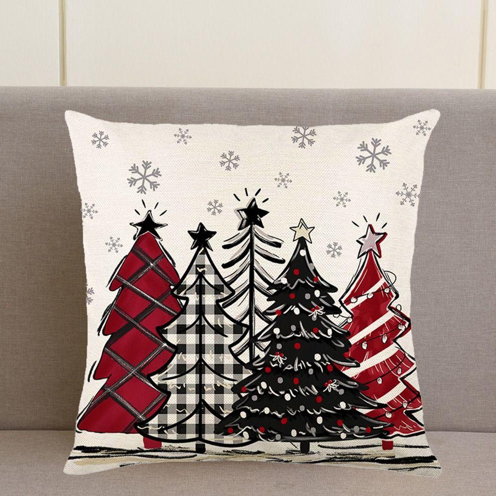 2Pcs 45x45cm Xmas Throw Pillow Case Microfiber Pillow Shell Sofa Pillowcase Children