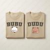 Bubu Dudu Matching Couple Shirts Cute Bear Printed TShirts Funny Minimalist Couple Outfit Anniversary Gift Cotton Unisex Tee