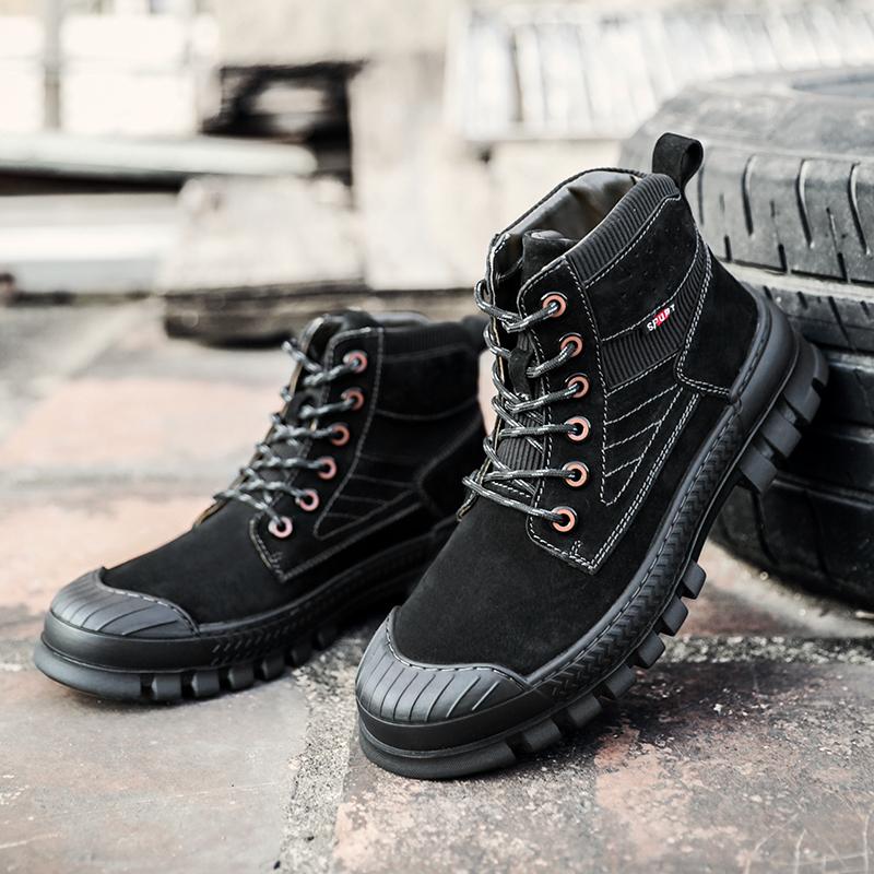 Men Desert Boots Mens Working Safty Shoes  Sewing Boots Men Shoe Boots Men Winter Plush Snow Boots Tooling
