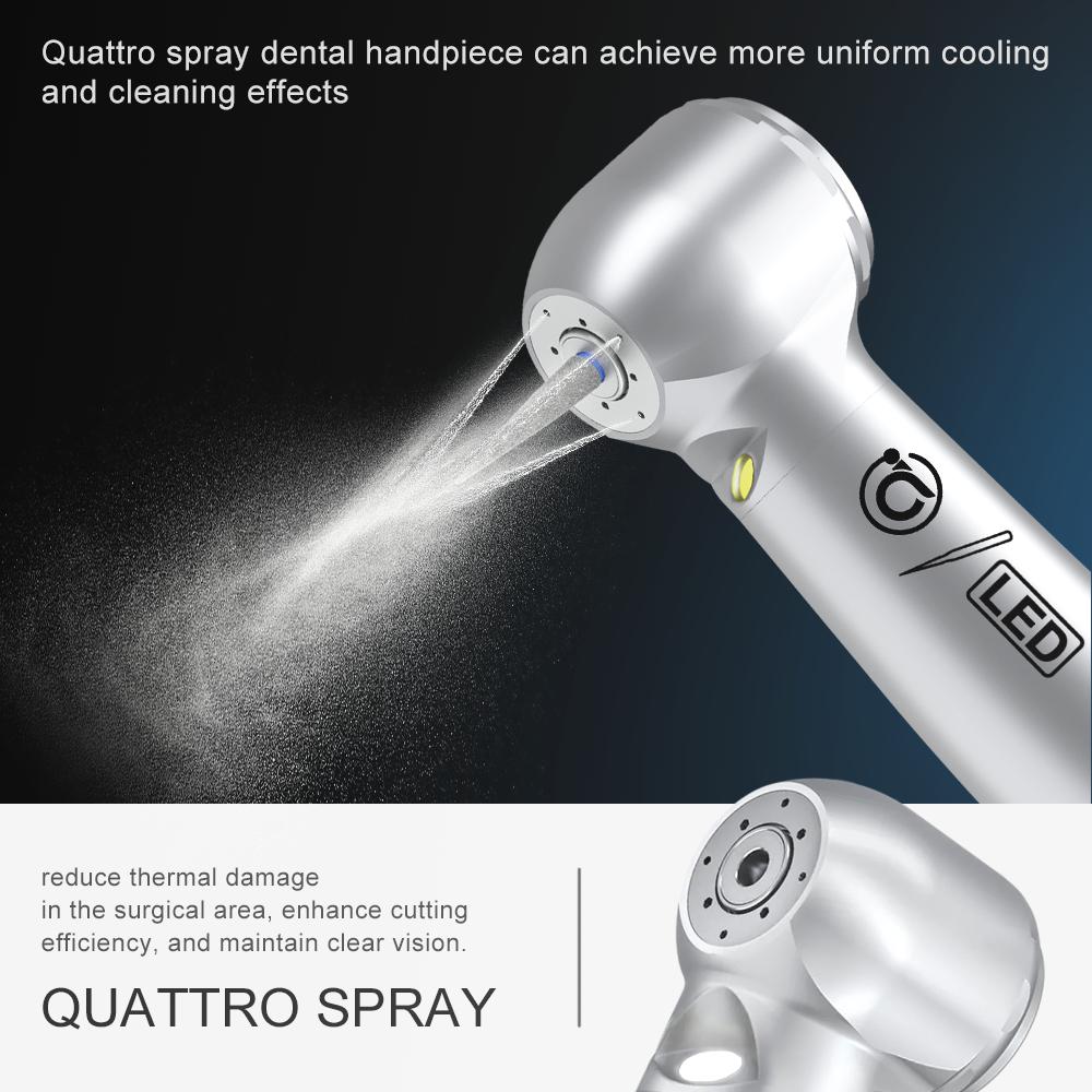 AiKO Series A9LG-M4/B2 Dental Self-generator LED Air Turbine Handpiece High Speed Quattro Spray Standard Head 2/4 Hole Dental Tool