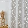 1PC LOZUJOJU 10% Blackout Fashion Versatile Tulle Personalized Floral Jacquard Grey Sheer Curtain for Kitchen Living Room Bedroom Window Home Decor