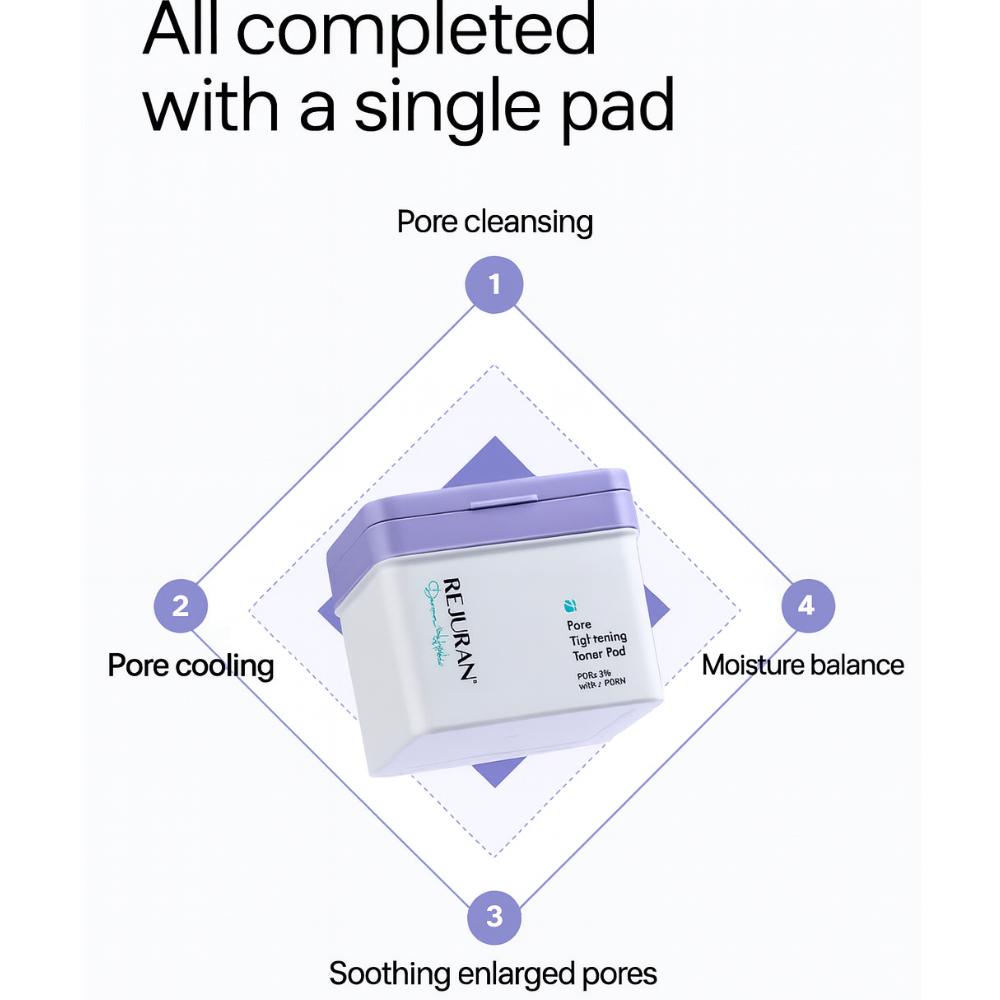 Rejuran Derma Healer Pore Tightening Toner Pad (220ml / 60pad)