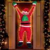Christmas Hanging Santa Decoration,Outdoor Realistic Santa Climbing Roof Gutter Yard Holiday Outdoor Hanging Ornament