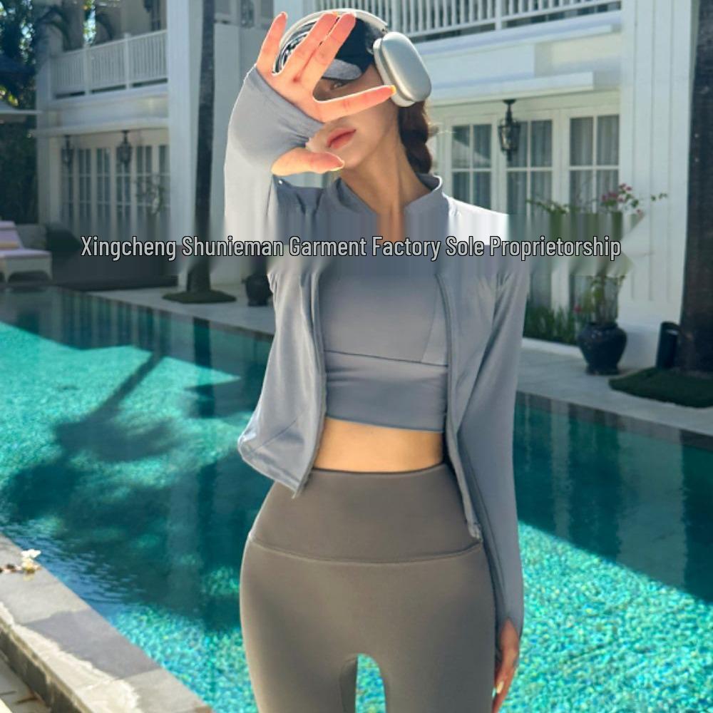 

Women s Quick-Dry Summer Yoga & Athletic Style High-End Stand-Up Collar Slimming Sports Swimsuit. Extra Large чорний