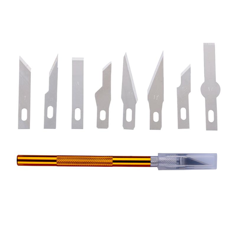 10Pcs/Lot Art Knifes Blades Wood Carving Tools Hobby Leather Fruit Food Craft Engraving Knife DIY Cutting PCB Repair Tools