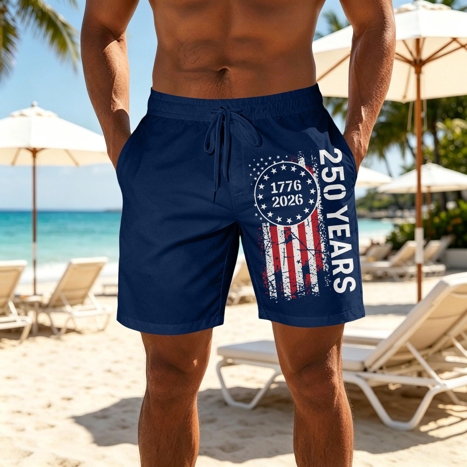 

Men s Casual Printed Athletic Shorts with Elastic Waistband and Drawstring for Outdoor Sports and Leisure Wear Suitable for Daily Use L синий