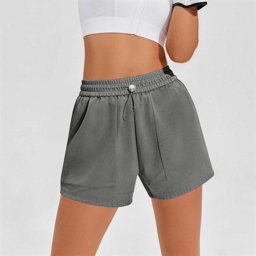 Women's Fashion Casual Loose-Fit Athletic Fitness Jogging Pocket Drawstring Sweatpants Shorts