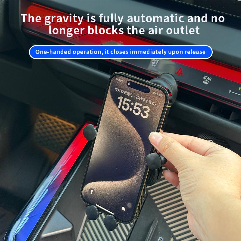 1pc Gravity Car Phone Holder - Strong Air Vent Clip Mount for Secure Holding, Adjustable Mobile Cell Stand for Hands-Free