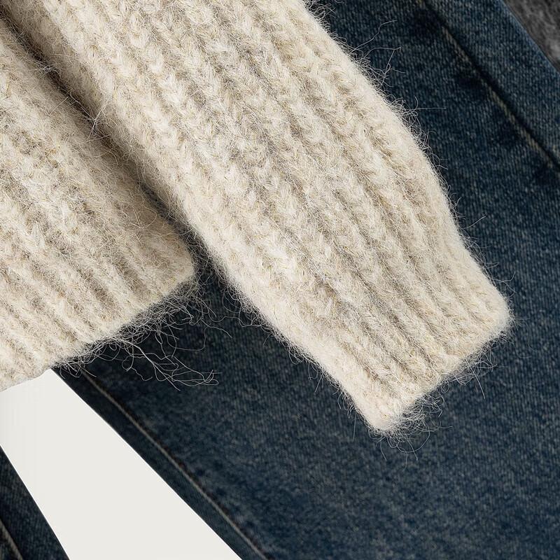 Women's Hooded Wool Blend Zipper Knit Top