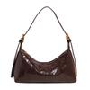 French Leather Underarm Bag Solid Color Commuting Shoulder Bag Fashion Women's Armpit Bag  Winter