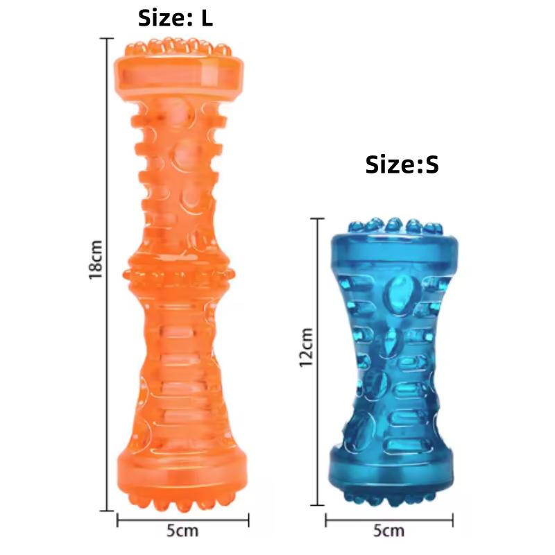 Bite Resistant Dog Chew Toy - Sturdy Rubber Toothbrush Bone Interactive Puppy Game Chewy Dog Bone for Teething Puppies