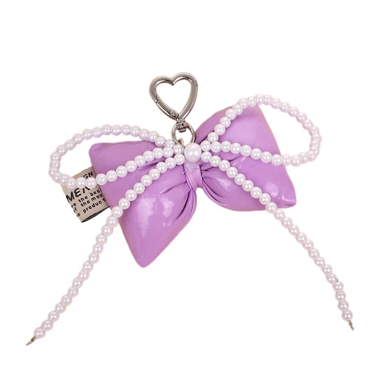 

Elegant Bowknot Leather Pendant Keyring Simple Phone Straps Lanyard For Women Sweet Backpack Decoration Accessories Gifts