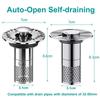 Durable Self-draining Floor Drain Core Auto Open Anti-Odor Deodorizing Drain Universal Anti-Clog Sink Strainer Household