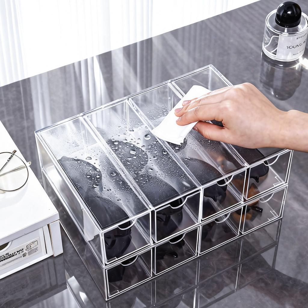 1 pezzo occhiali multifunzionale trasparente acrilico da tavolo scatola portaoggetti stile cassetto occhiali da sole donna organizer per occhiali da sole