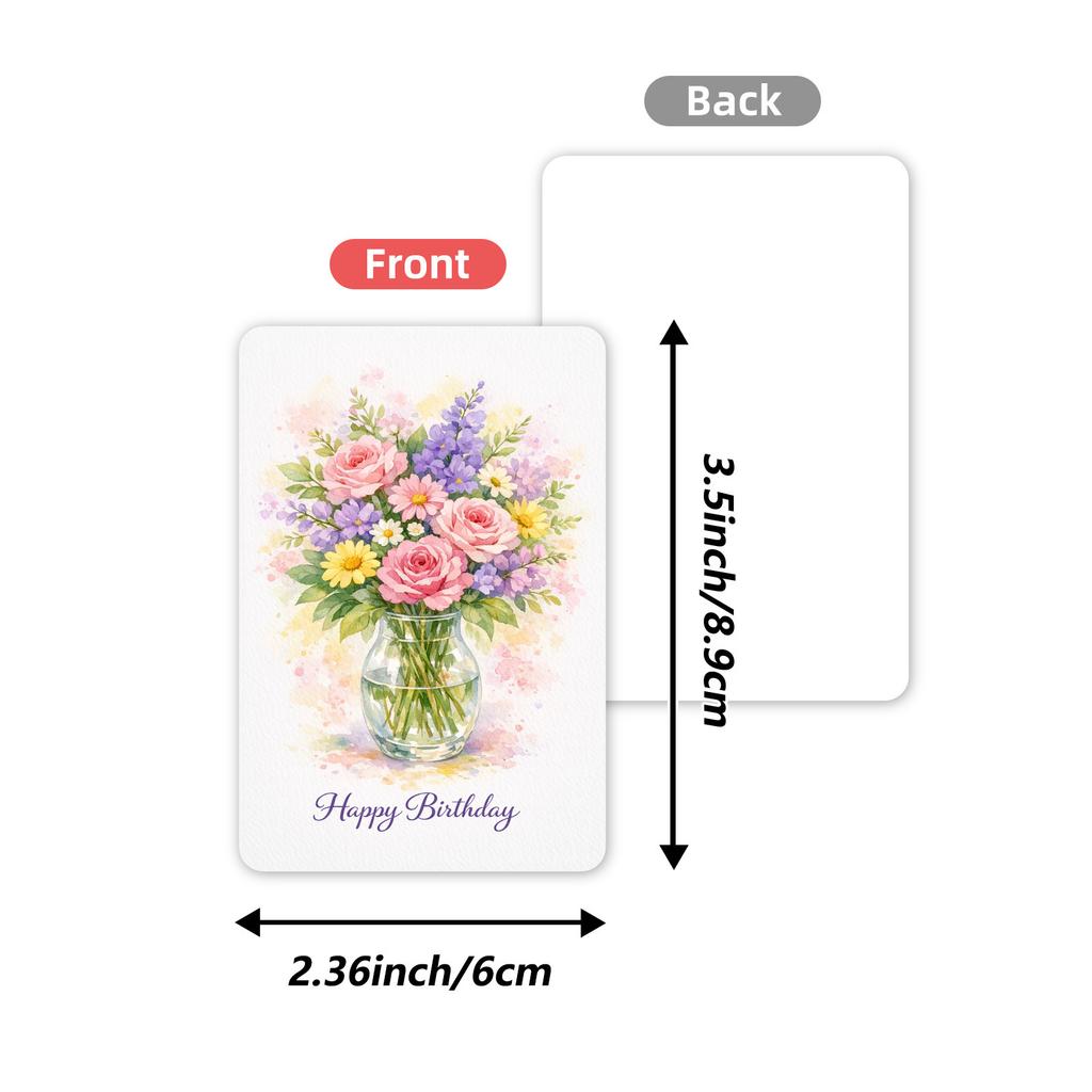 Literary And Artistic Style, Flowers And Insects, Birthday Cards, 36 Sets, Butterfly And Dragonfly Blessing Cards, Gift Packaging Cards.