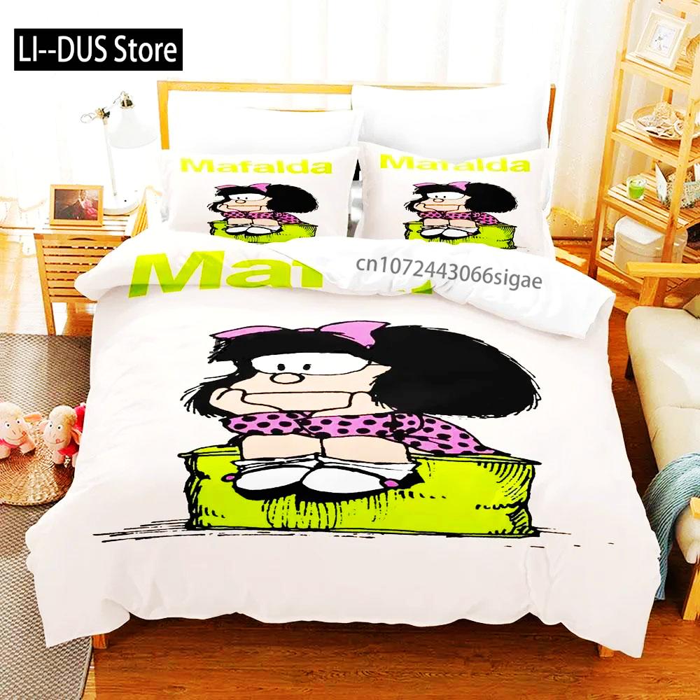 Mafalda Boys Bedroom Bedding Single Twin Full Queen King Size Aldult Duvetcover 3D Anime Bed Sheet Set 2024 Quilt Cover Pillowca