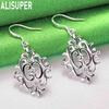 Exquisite 925 Sterling Silver Classical Pattern Diamond Earrings - Stylish Evening Jewelry