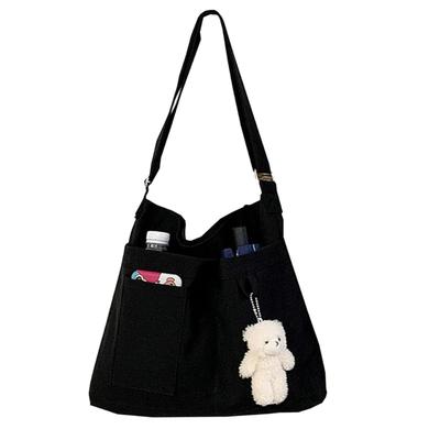 Joyesplay Women's Canvas Tote Bag, A4 Size, Shoulder Bag, Crossbody Bag, Large Capacity, Solid Color, Lightweight, with Zipper, Perfect for Walking,