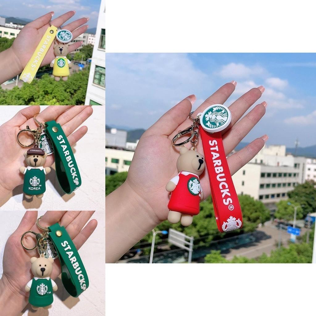 Adorable Bear Barista Keychain Cute Silicone Accessory Perfect For Gift Giving