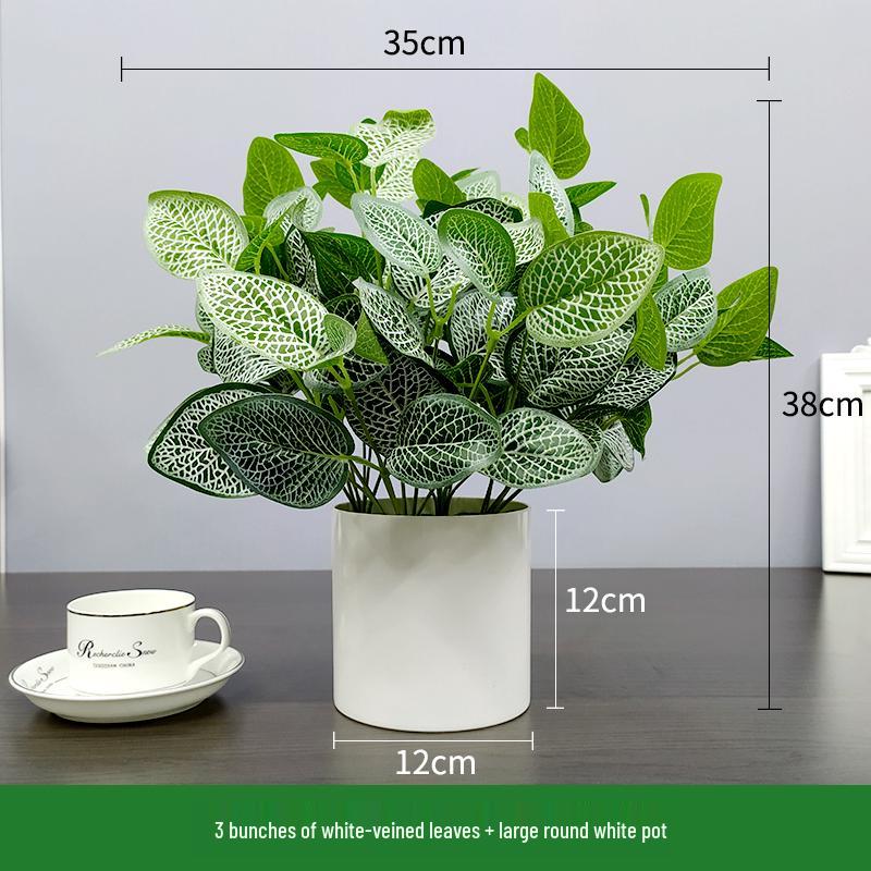 Nordic Artificial Green Plant Bonsai for Office or Home Decor - Small Indoor Potted Ornament