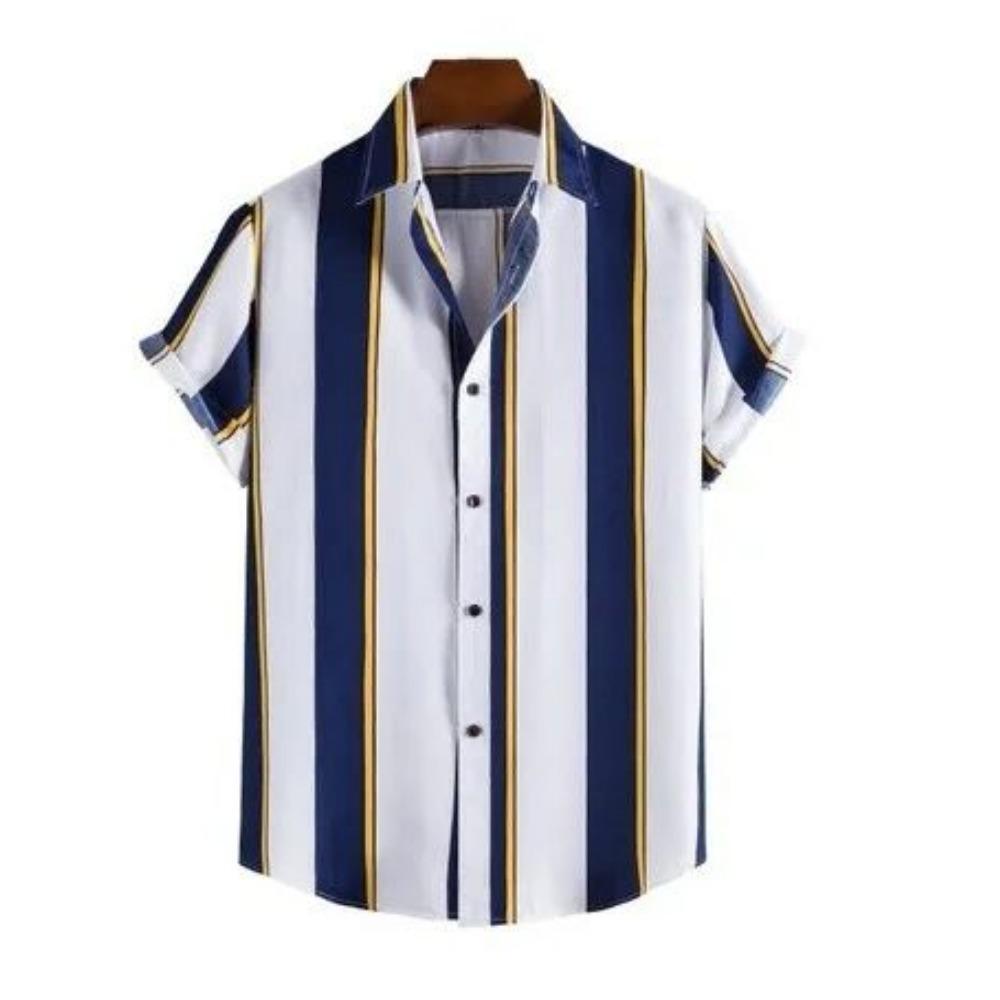 Men's Casual Printed Shirt Summer Hawaiian Beach Vacation Short Sleeve Turn-down Collar Open Cardigan Top 3D Floral Pattern