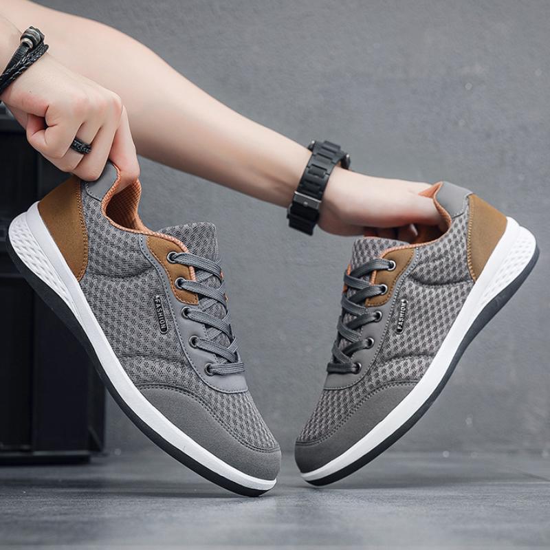 Fashion Men's Sports Casual Shoes 2024 New Comfortable Mesh Breathable Vulcanzed Shoes Running Lace-up Men's Tennis Shoes Plus Size 46