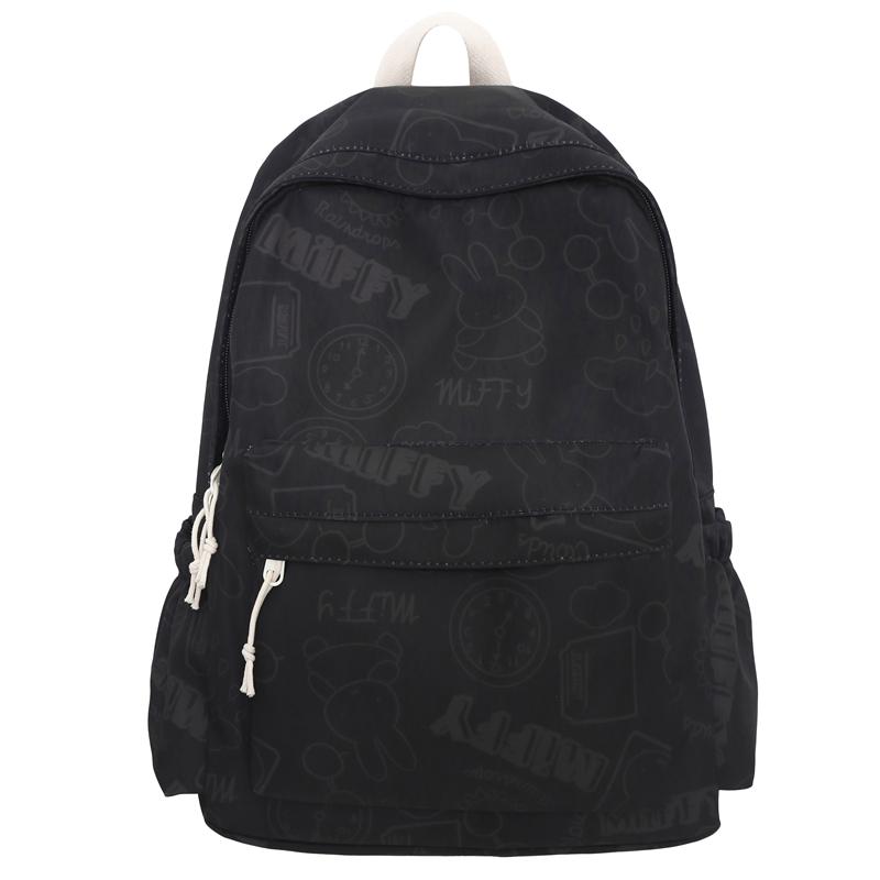 

Рюкзак с мультяшным кроликом и принтом для младших школьников, старшеклассников, мужчин и женщин, рюкзак большой емкости чёрный