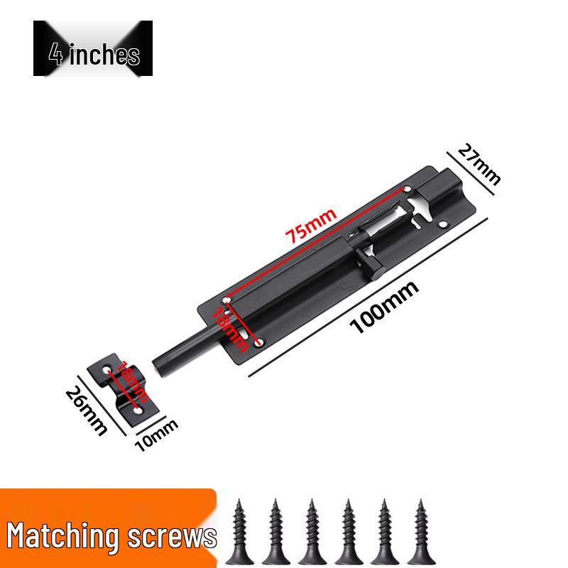 Stainless Steel Black Bolt for Cabinet & Wooden Door, Sizes: 1.5 To 5 Inches