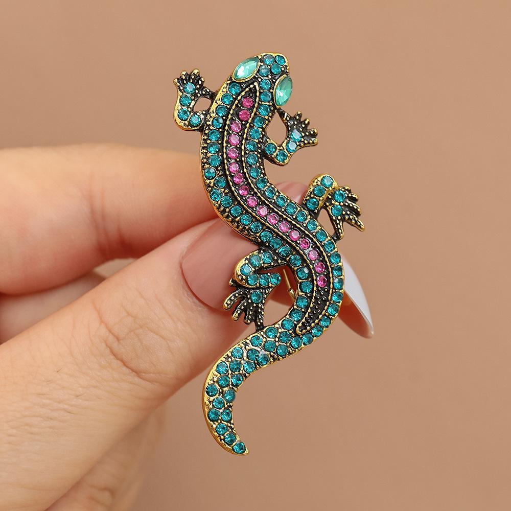 European and American Animal Lizard Brooch Diamond Brooch 3CM*5CM