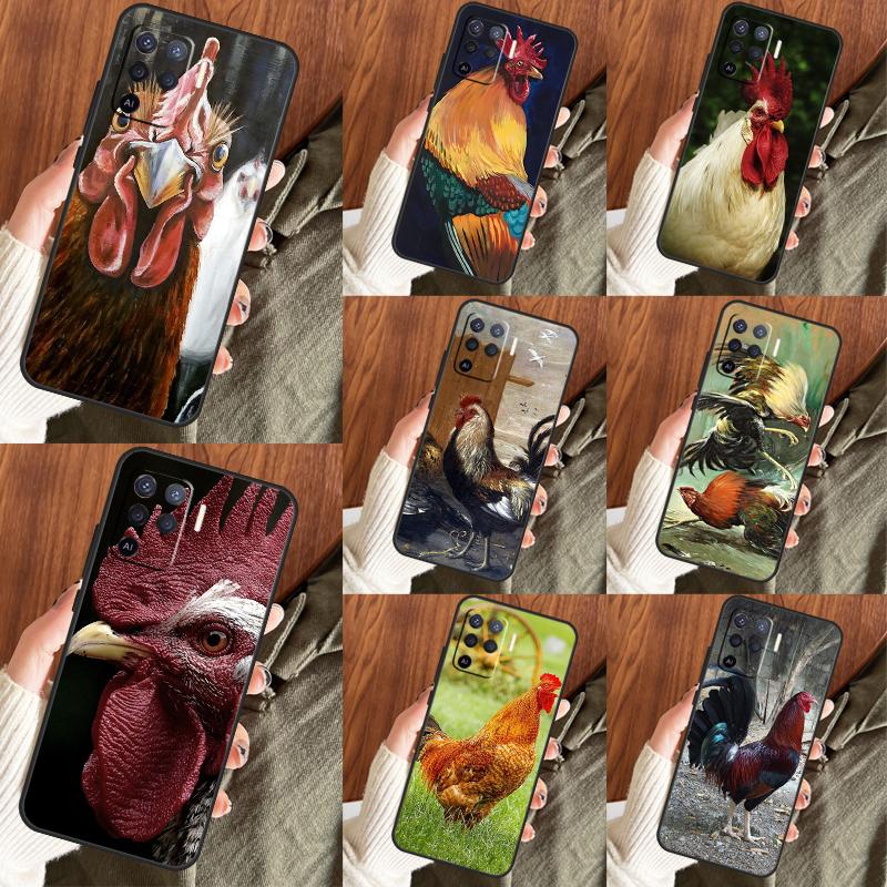 Cock Rooster Chicken Case For OPPO A5 A9 A31 A53 A15 A16 A17 A57s A77 A76 A96 A52 A72 A91 A93 A94 A54 A74 Coque