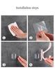 2/4pcs Nail-Free Self-Adhesive Wall Hooks Double Hook Hangers for Coats Wall-Mounted Bathroom Accessories and Clothes Storage