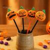 Ergonomic Ballpoint Pen Halloween Pumpkin Gel Ink Pen, 0.7mm Rollerball with Plush Pumpkin, Marker Novelty Black for Party Favors, Gift Supplies
