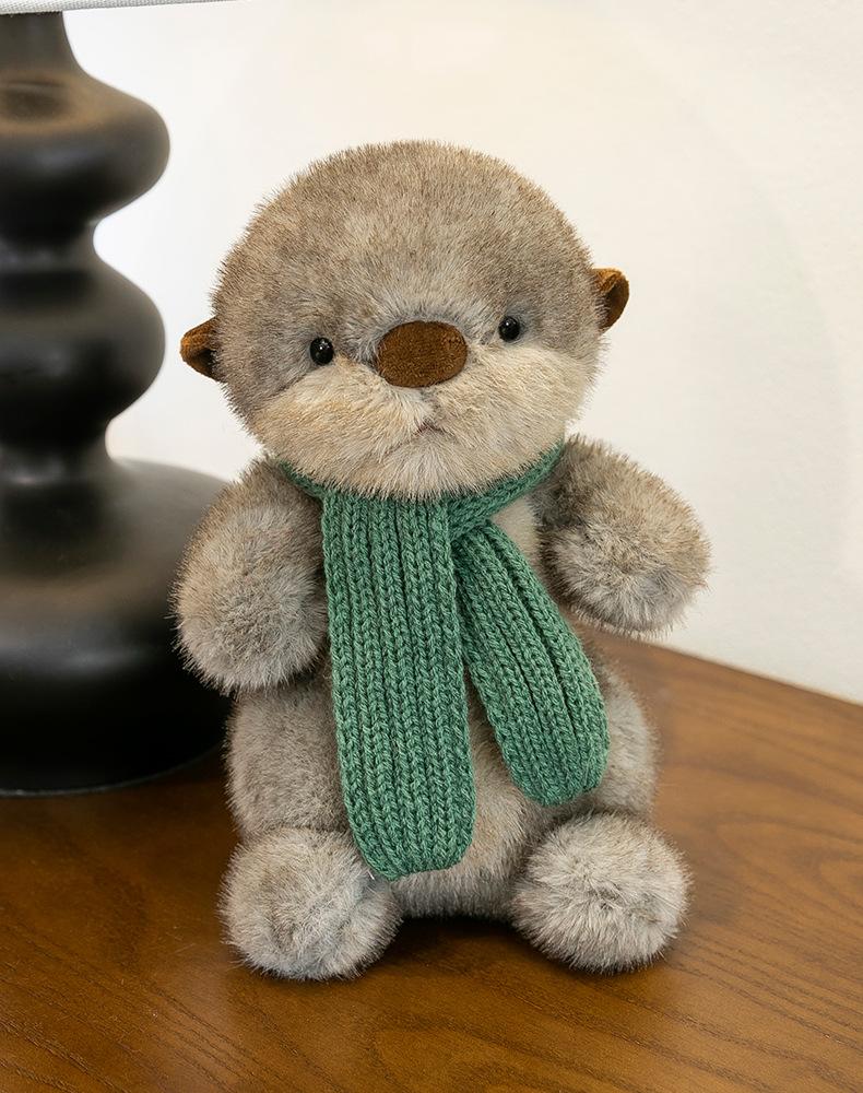 

New Simulated Scarf Otter Plush Toy Doll Doll Sleeping Pillow Rag Doll Children s Birthday Gift 26cm (0.22kg)