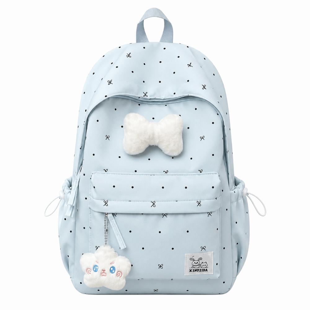 Casual Polka Dot Backpack Lightweight Large Capacity School Bag Cute Students Daypack  Gift