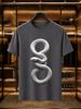 2026 New Arrival 100 Cotton Tshirt 3d Stereo Coiled White Snake Print Dark Style Crew Neck Casual Short Sleeve