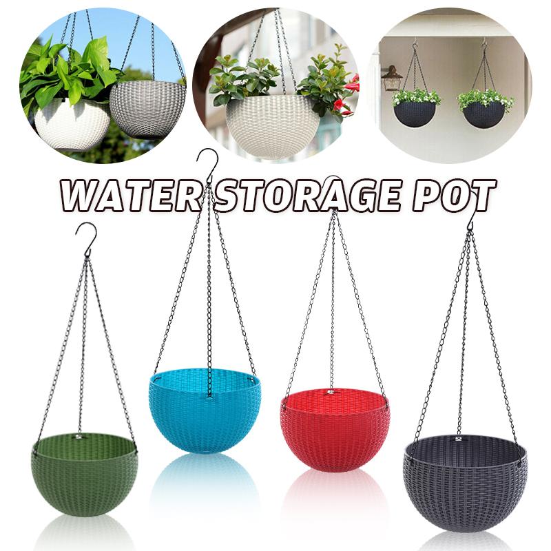 Resin Hanging Plant Pots Basket Plant Hang Flower Pot Hanger Outdoor Hanging Pot Holder Basket For Wall Decoration Garden