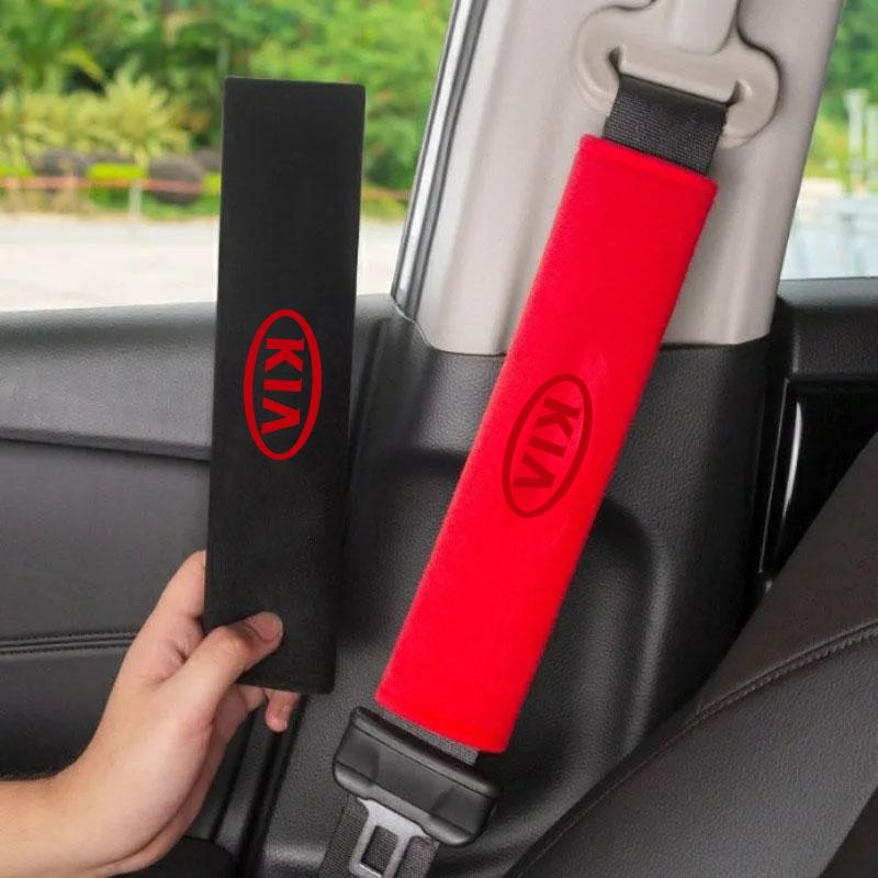 Ensemble Oreillers de Nuque pour Siège Auto avec Housse de Ceinture de Sécurité Coussin de Repos Confortable pour Voyage pour KIA Rio ceed sportage cerato soul sorento K3 K5