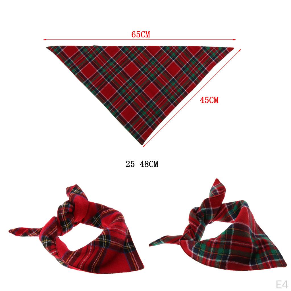 & Cat Fabric Plaid Bandana Puppy Scarf Decorative Saliva Towel