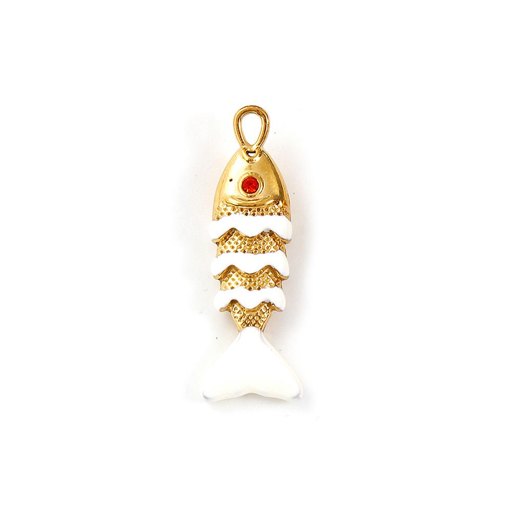 2 PCs 304 Stainless Steel Ocean Jewelry Charms 18K Gold Plated Enamel Fish Animal 3D Pendants For DIY Necklace Jewelry Making