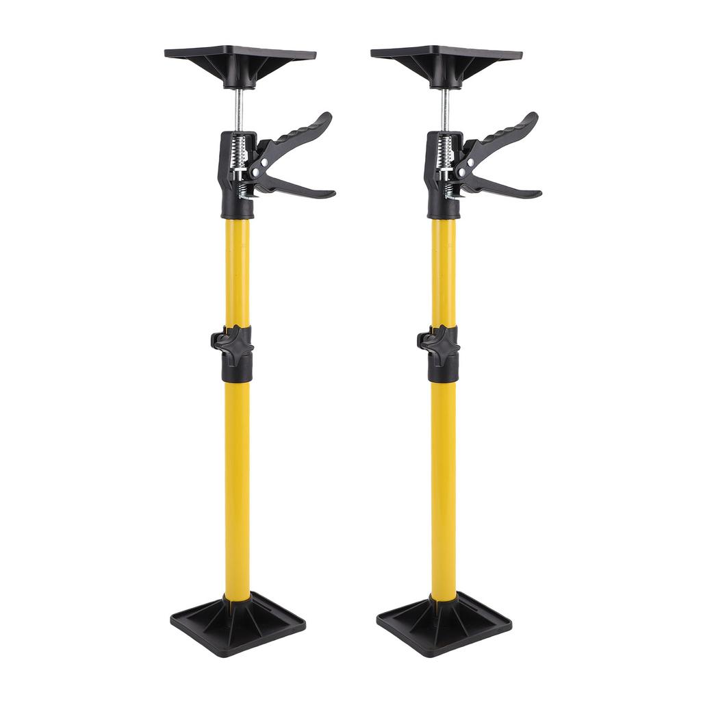 2 Sady Kovová Teleskopická Podpěrná Tyč do Skříněk pro Instalaci Skříňky do Koupelny 50-115cm Žlutá