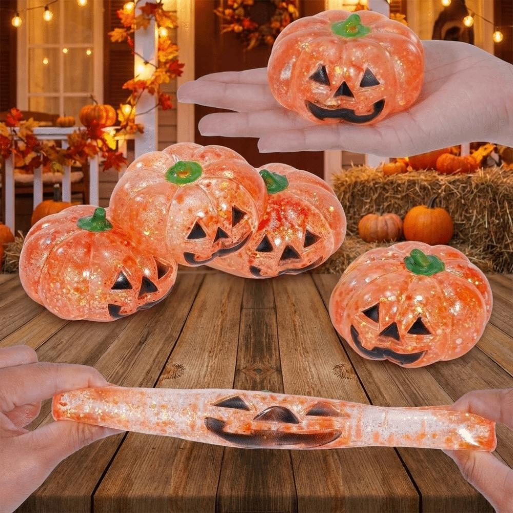 Soft Texture Halloween Pumpkin Squeeze Toy Glittering Fidget Sensory  Kids Adults