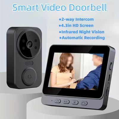 Bezdrátový videozvonek, super vysoké rozlišení displeje, chytrý obousměrný interkom, super noční vidění a všestranná bezpečnost - snadná instalace