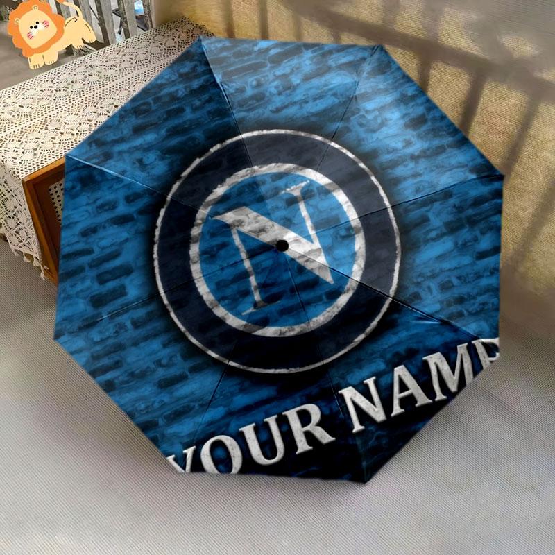1 PC Automatic Folding Umbrella - SSC Napoli Custom Name Pattern, Portable & Foldable Design with 8 Ribs, Christmas Birthday Gifts